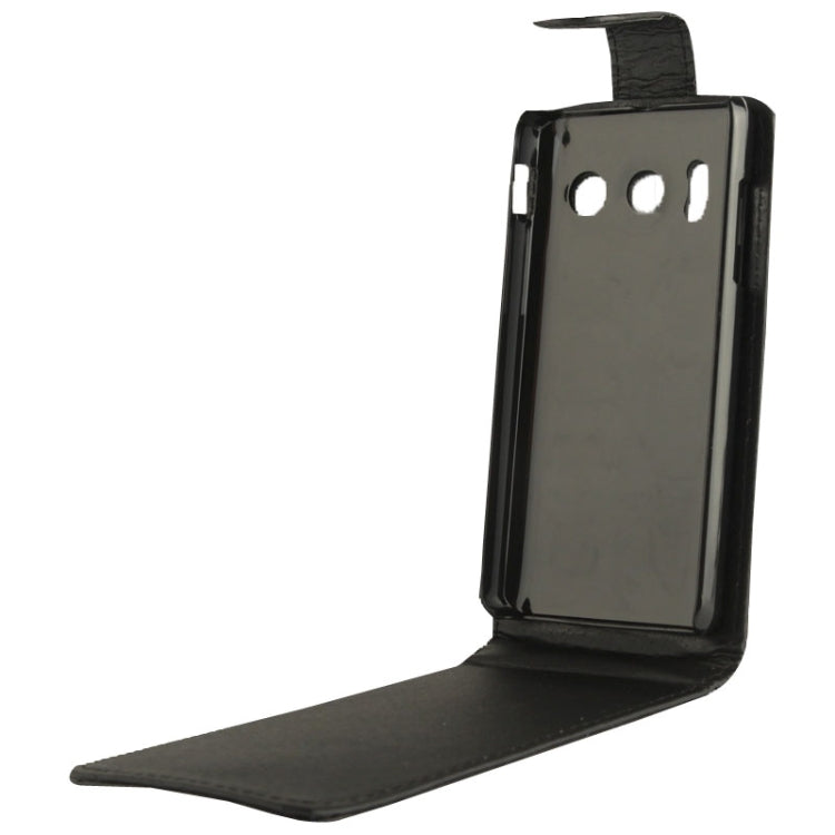 Vertical Flip Leather Case for Huawei Y300 (Black)