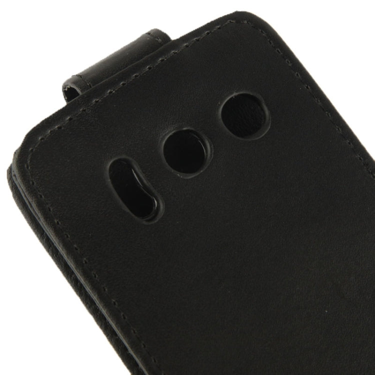 Vertical Flip Leather Case for Huawei Y300 (Black)