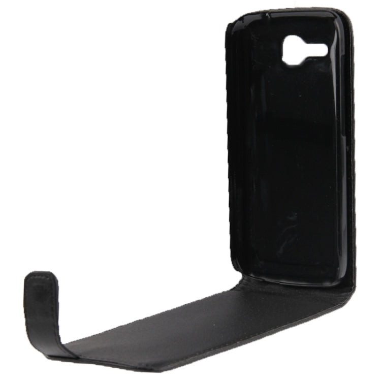 Vertical Flip Leather Case for Huawei Ascend Y600 (Black)