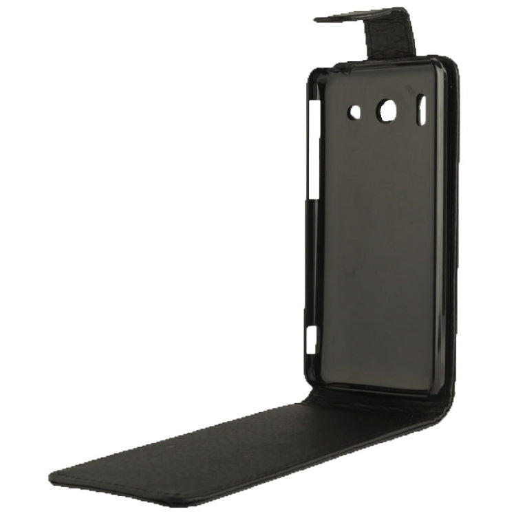 Vertical Flip Leather Case for Huawei G510 (Black)