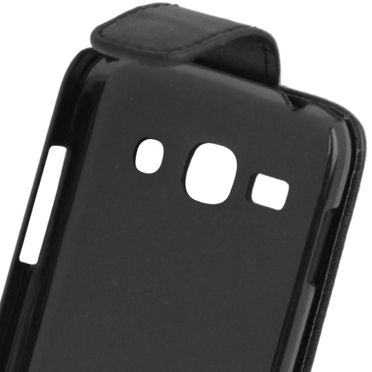Vertical Flip Leather Case for Galaxy Ace 3 / S7272(Black)