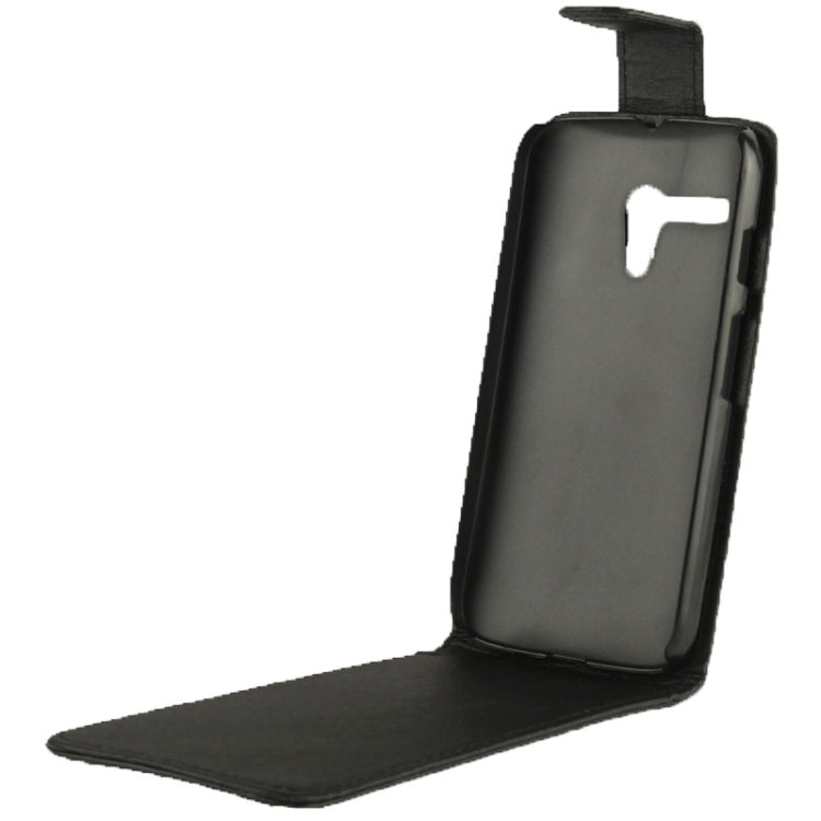 Vertical Flip Leather Case for MOTO G (Black)