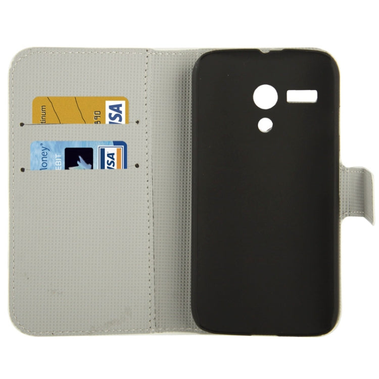 Zebra Pattern Leather Case with Credit Card Slots & Holder for Motorola G / XT937C / XT1028 / XT1031(Black)