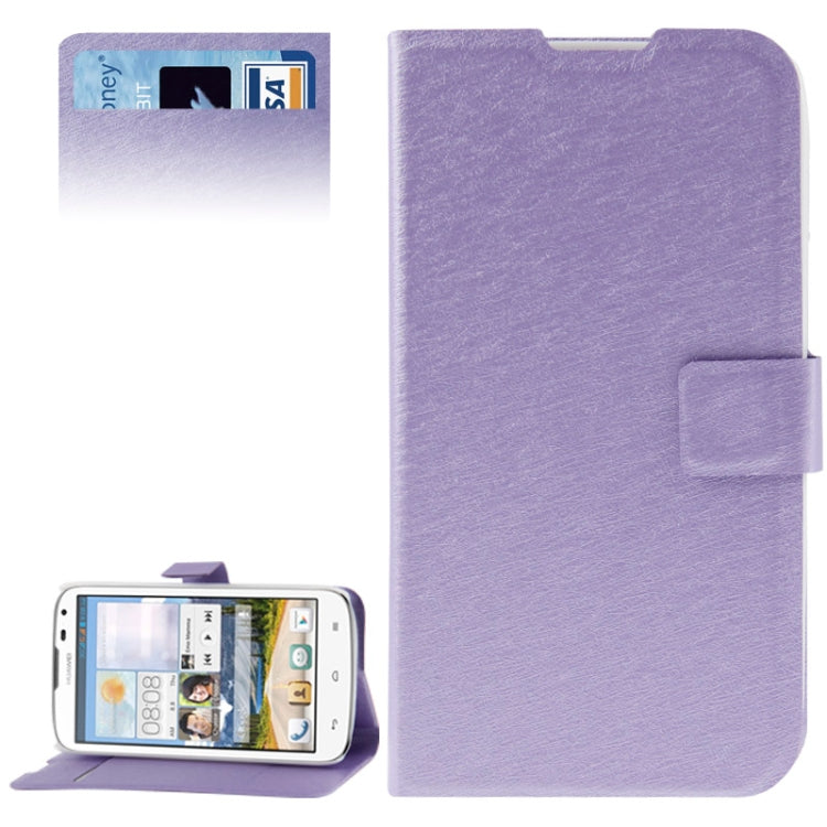 Hairline Texture Flip Leather Case with Credit Card Slots & Holder for Huawei G610