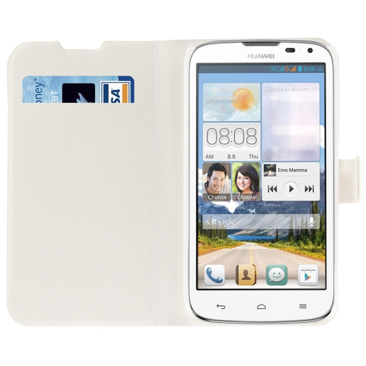 Hairline Texture Flip Leather Case with Credit Card Slots & Holder for Huawei G610