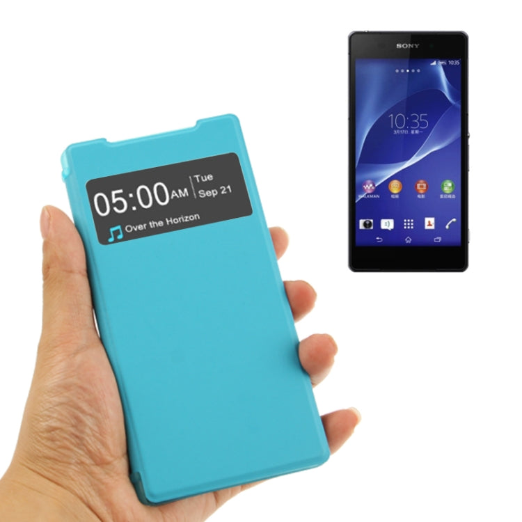 Cloth Texture Horizontal Flip Leather Case with Call Display ID for Sony Xperia Z2 / L50w