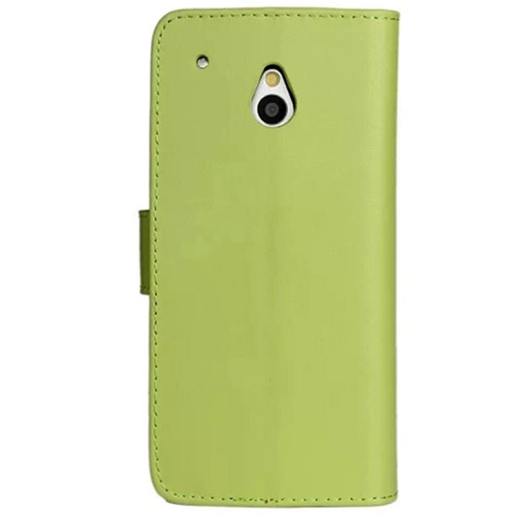 Horizontal Flip Top-grain Leather Case with Card Slots & Holder for HTC One mini / M4