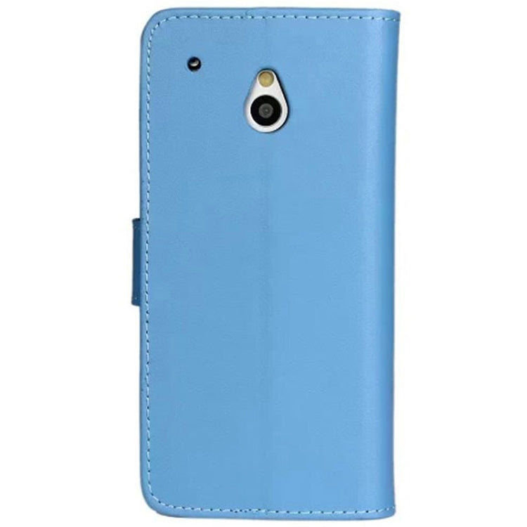 Horizontal Flip Top-grain Leather Case with Card Slots & Holder for HTC One mini / M4