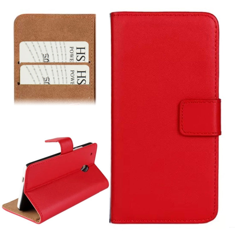 Horizontal Flip Top-grain Leather Case with Card Slots & Holder for HTC One mini / M4
