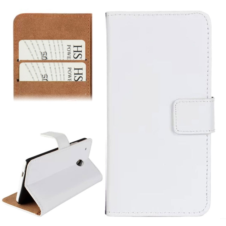 Horizontal Flip Top-grain Leather Case with Card Slots & Holder for HTC One mini / M4
