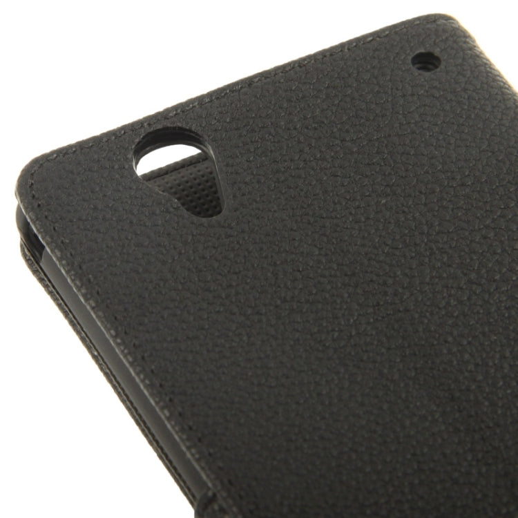 Litchi Texture Leather Case with Holder & Credit Card Slot for Sony Xperia T2 Ultra