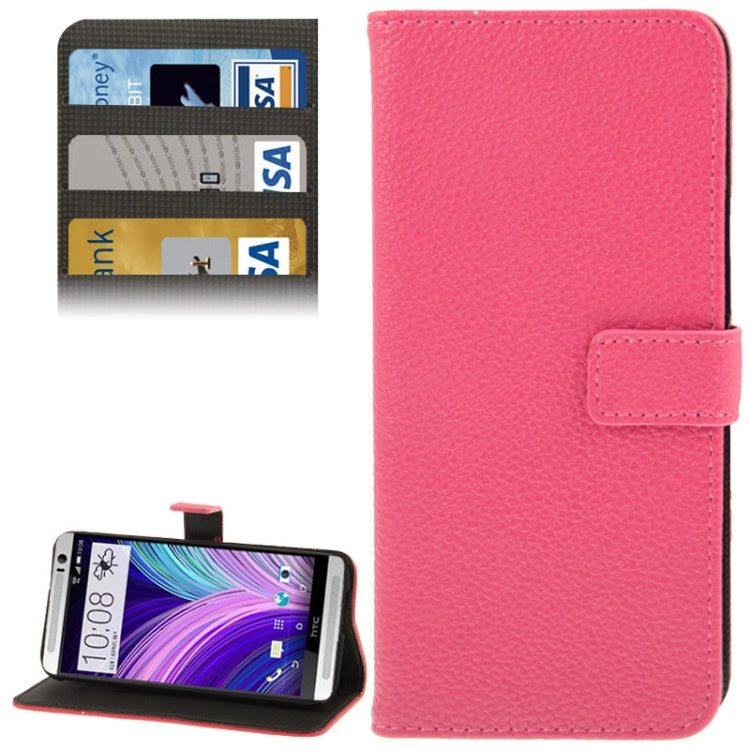Litchi Texture Leather Case with Holder & Credit Card Slot for HTC One M8