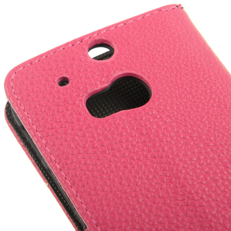 Litchi Texture Leather Case with Holder & Credit Card Slot for HTC One M8