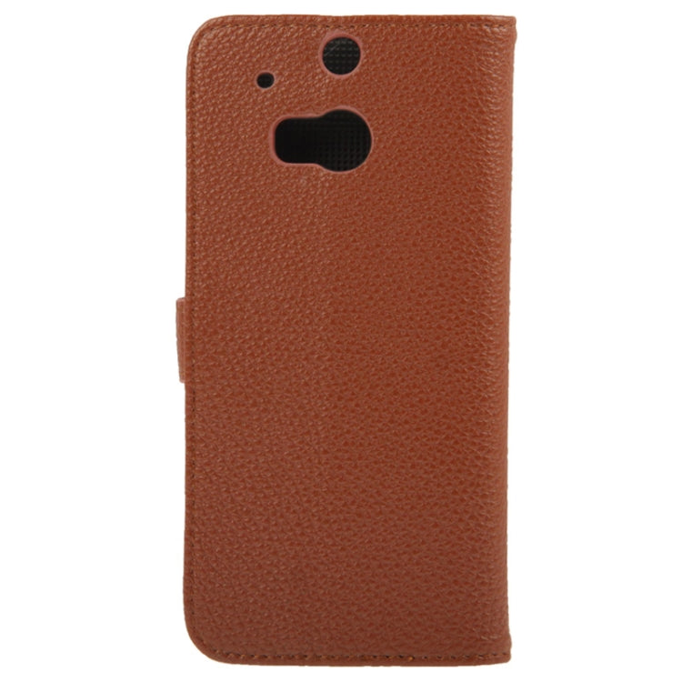 Litchi Texture Leather Case with Holder & Credit Card Slot for HTC One M8