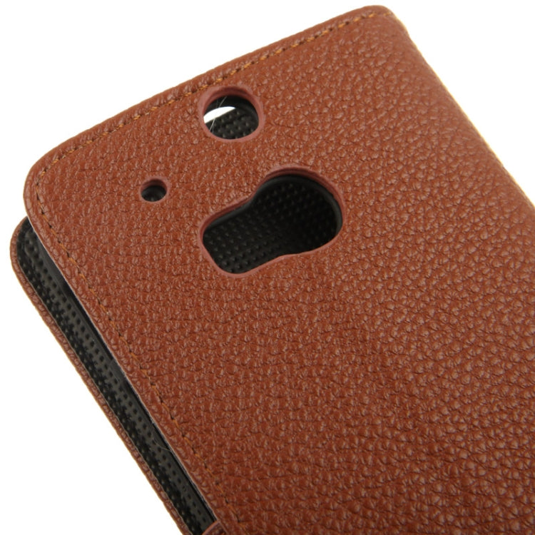 Litchi Texture Leather Case with Holder & Credit Card Slot for HTC One M8