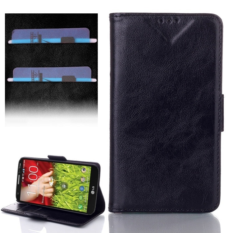Oil Leather Case with Credit Card Slot & Holder for LG G2 mini