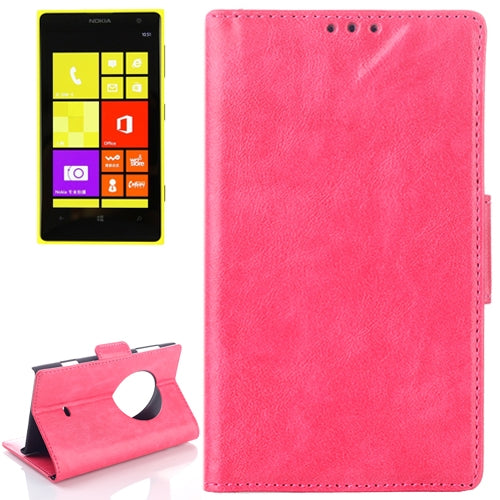 Oil Leather Case with Credit Card Slot & Holder for Nokia Lumia 1020(Magenta)
