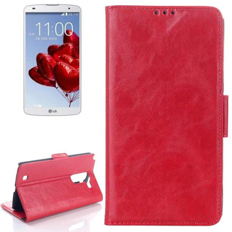 Oil Leather Case with Card Slot & Holder for LG Optimus G Pro 2 (Red)