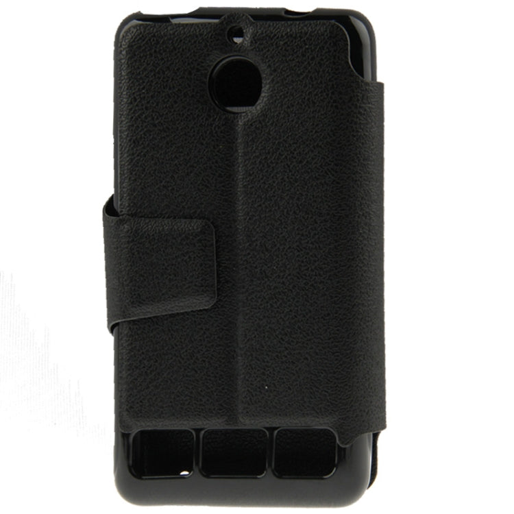 Pebble Texture Flip Leather Case with Call Display ID & Holder for Sony Xperia E1