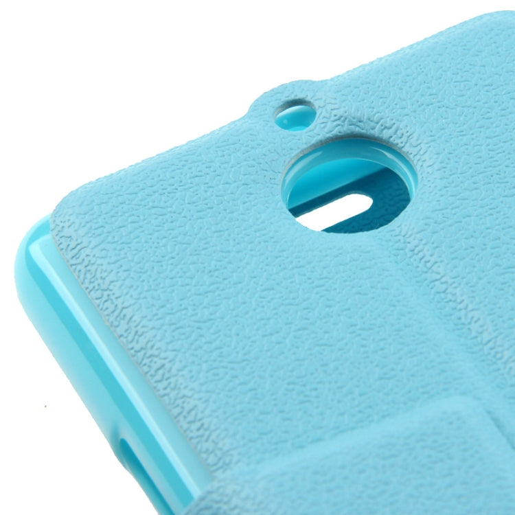 Pebble Texture Flip Leather Case with Call Display ID & Holder for Sony Xperia E1