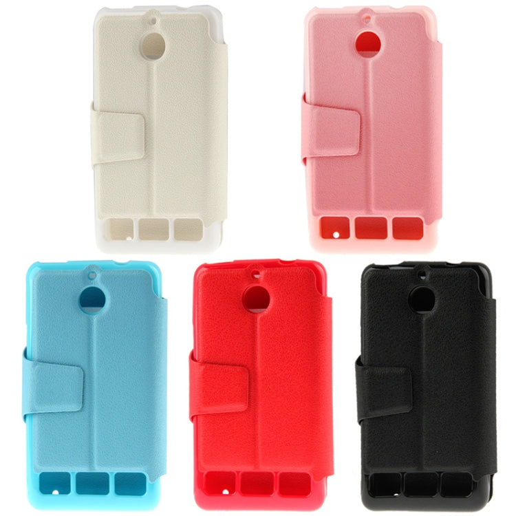 Pebble Texture Flip Leather Case with Call Display ID & Holder for Sony Xperia E1