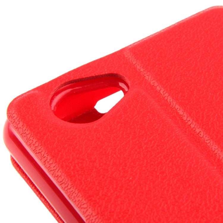 Pebble Texture Flip Leather Case with Call Display ID & Holder for Sony Xperia Z1 mini
