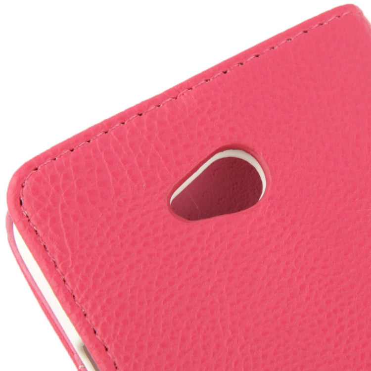 Litchi Texture Button Flip Leather Case with Card Slots & Holder for LG L70 / Dual D325