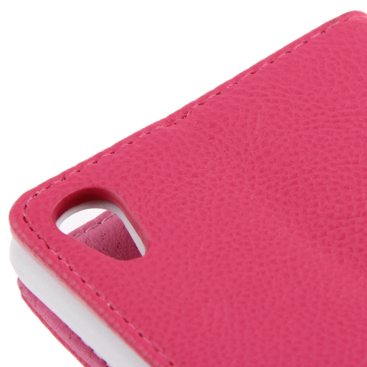 Litchi Texture Leather Case with Holder & Credit Card Slot for Sony Xperia Z2 / L50w (Pink)