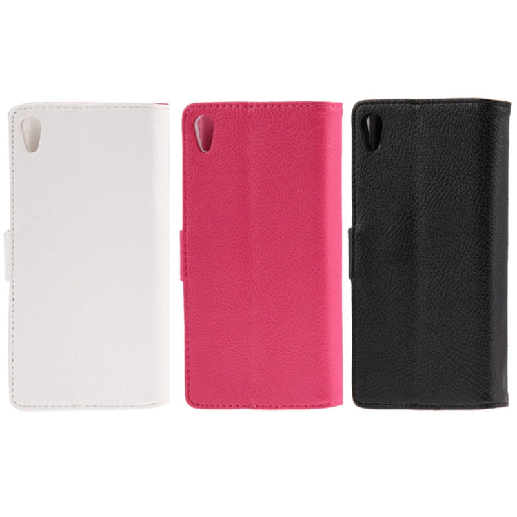 Litchi Texture Leather Case with Holder & Credit Card Slot for Sony Xperia Z2 / L50w (Pink)