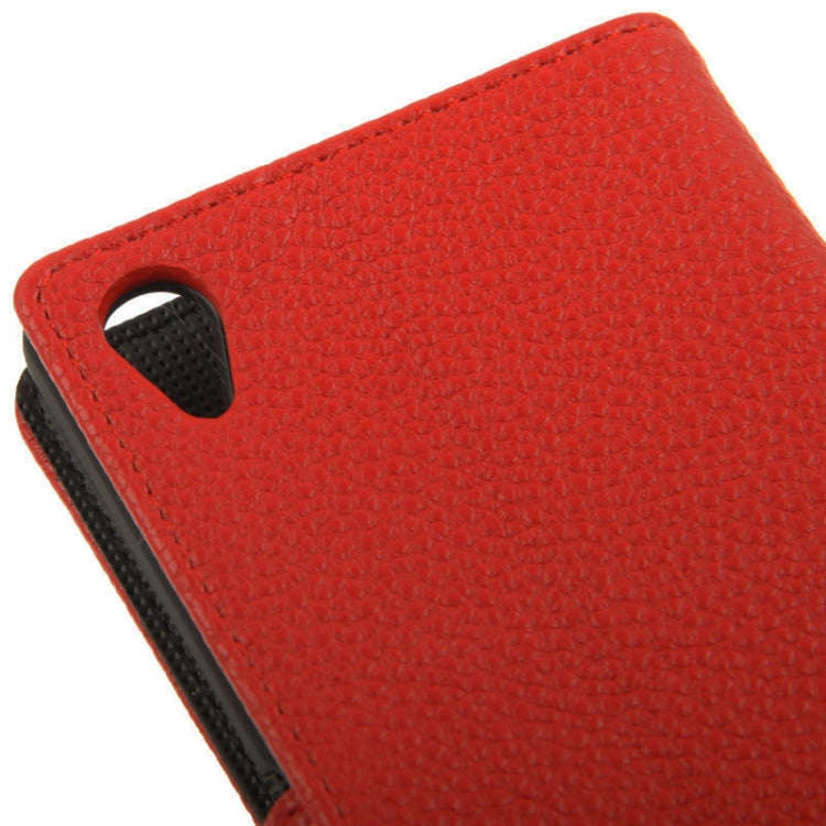 Litchi Texture Leather Case with Holder & Credit Card Slot for Sony Xperia Z2 / L50w