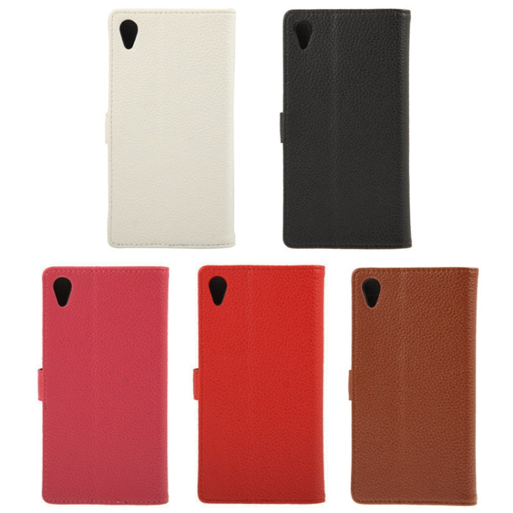 Litchi Texture Leather Case with Holder & Credit Card Slot for Sony Xperia Z2 / L50w