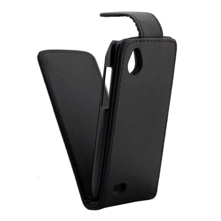 Vertical Flip Leather Case for HTC Desire V / T328W(Black)