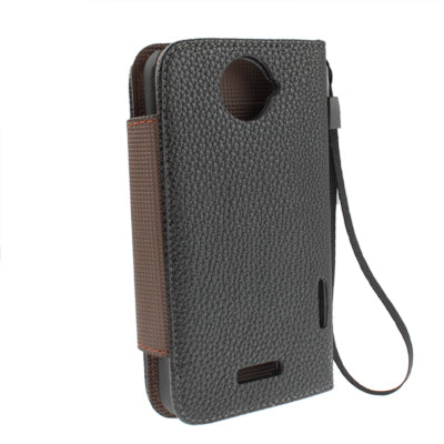 Leather Case with Credit Card & Lanyard for HTC One X / Edge / S720e,
