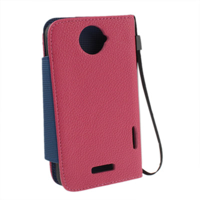 Leather Case with Credit Card & Lanyard for HTC One X / Edge / S720e,
