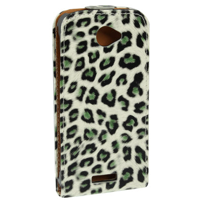 Leopard Texture Vertical Flip Leather Case for HTC One S / Z520e