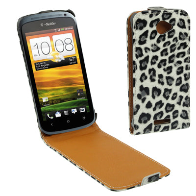 Leopard Texture Vertical Flip Leather Case for HTC One S / Z520e