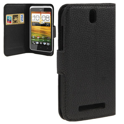 Litchi Texture Horizontal Flip Leather Case with Credit Card Slot & Holder for HTC One ST / 528T