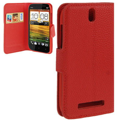 Litchi Texture Horizontal Flip Leather Case with Credit Card Slot & Holder for HTC One ST / 528T