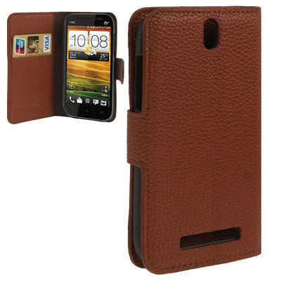 Litchi Texture Horizontal Flip Leather Case with Credit Card Slot & Holder for HTC One ST / 528T