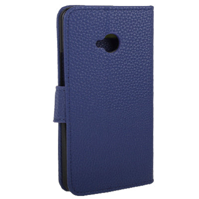 Litchi Texture Horizontal Flip Leather Case with Credit Card Slots & Holder for HTC One / M7