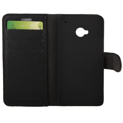 Litchi Texture Horizontal Flip Leather Case with Credit Card Slots & Holder for HTC One / M7