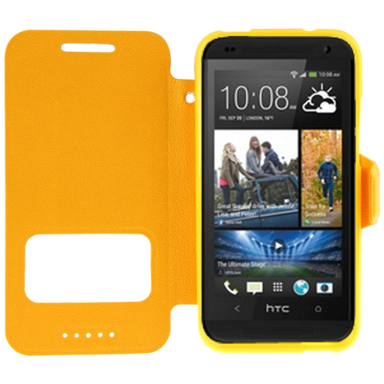 Pebble Texture Flip Leather Case with Call Display ID & Holder for HTC Desire 601 / 6160 / 619D