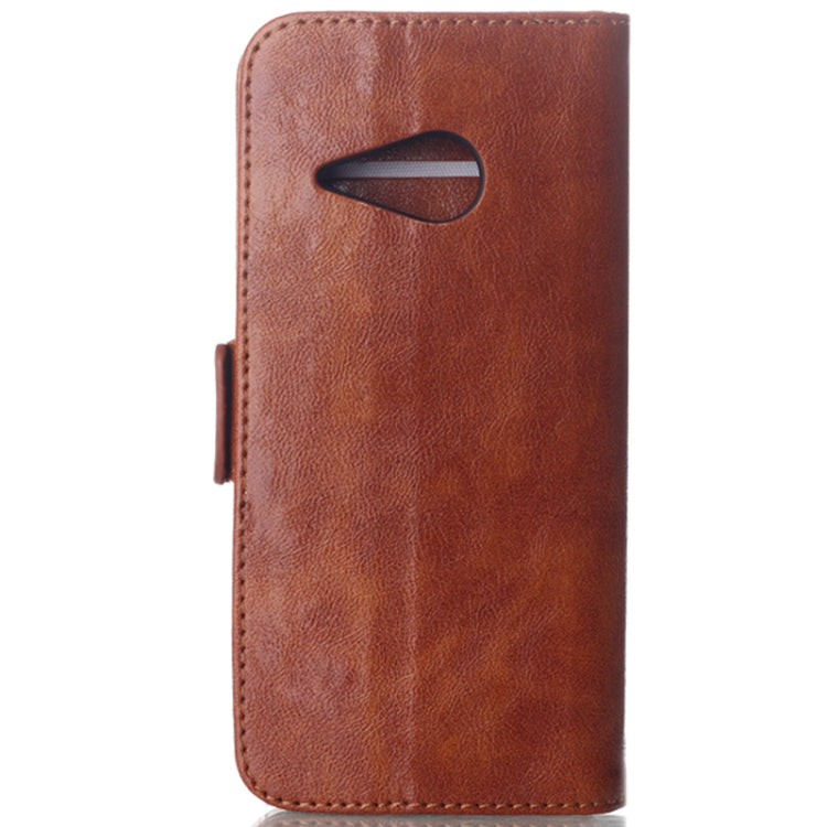 Oil Leather Case with Card Slot & Holder for HTC One mini 2 / M8 Mini (Brown)