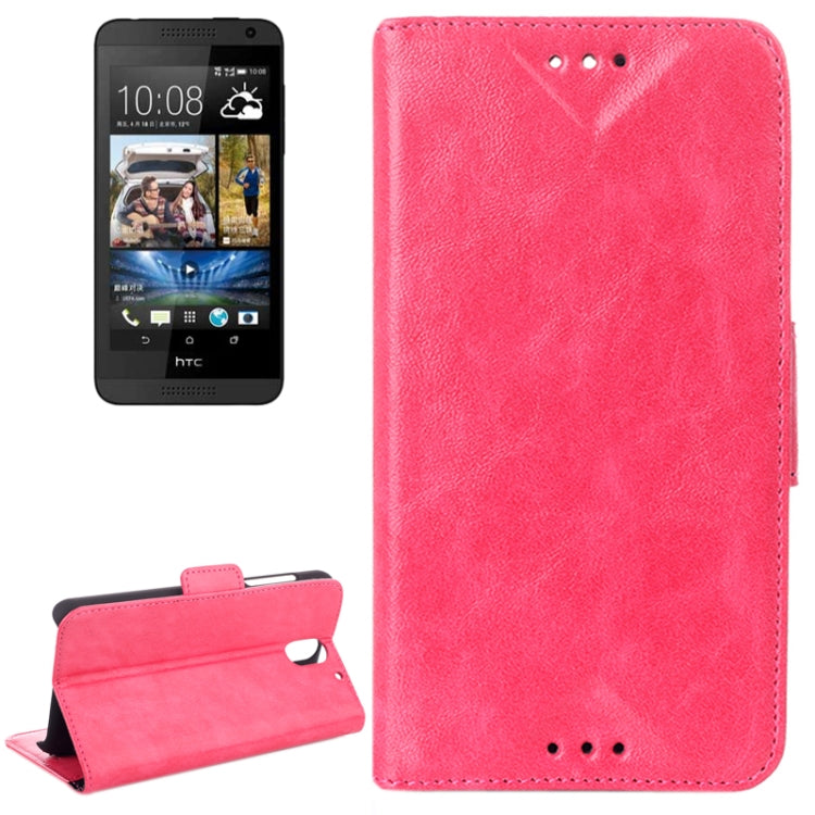 Oil Leather Case with Card Slot & Holder for HTC Desire 610