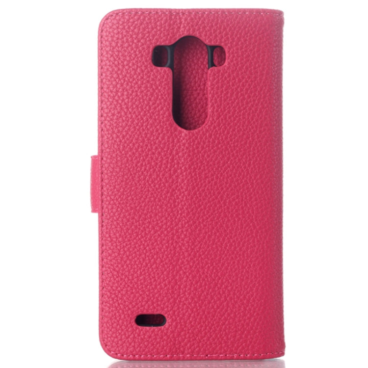 Litchi Texture Flip Leather Case with Card Slots & Holder for LG G3 / D855