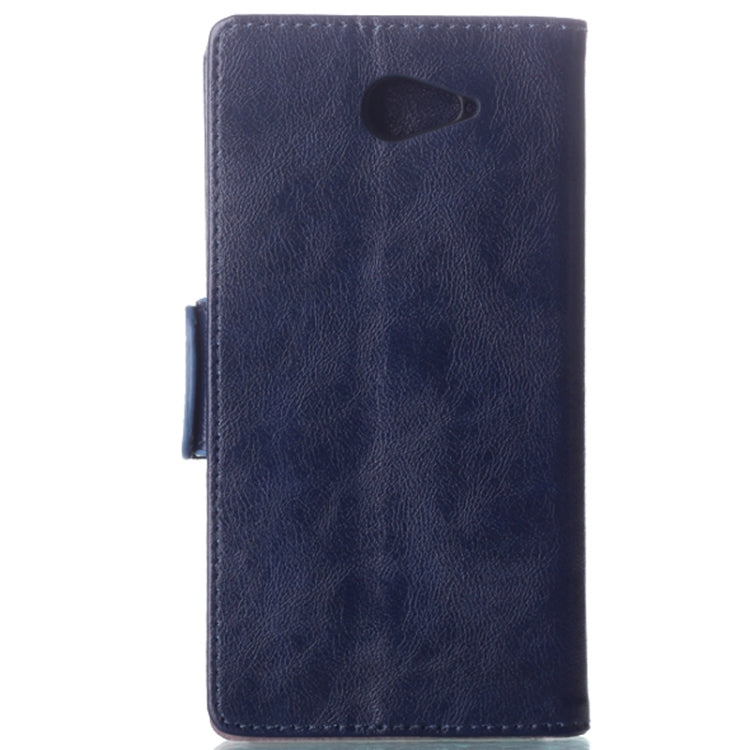 Oil Leather Case with Credit Card Slot & Holder for Sony Xperia M2 / S50h (Blue)