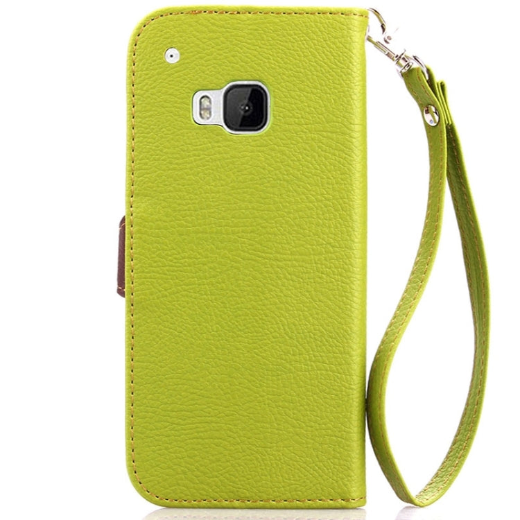 Leaf Magnetic Snap Litchi Texture Horizontal Flip Leather Case with Card Slots & Holder & Lanyard for HTC One M9