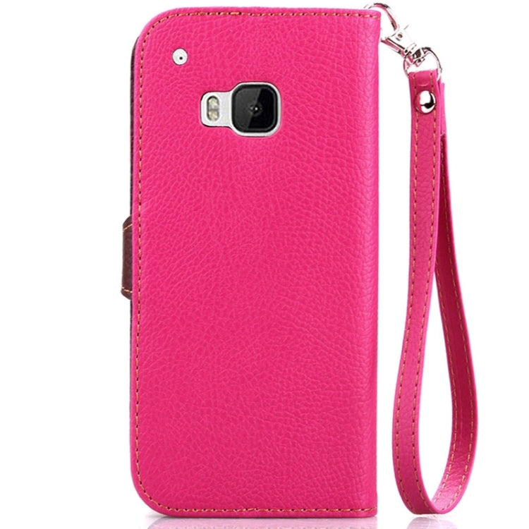 Leaf Magnetic Snap Litchi Texture Horizontal Flip Leather Case with Card Slots & Holder & Lanyard for HTC One M9