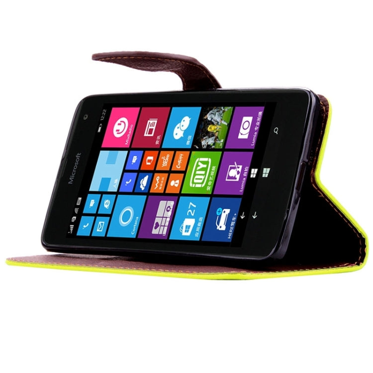 Leaf Magnetic Snap Litchi Texture Horizontal Flip Leather Case with Card Slots & Holder & Lanyard for Microsoft Lumia 535