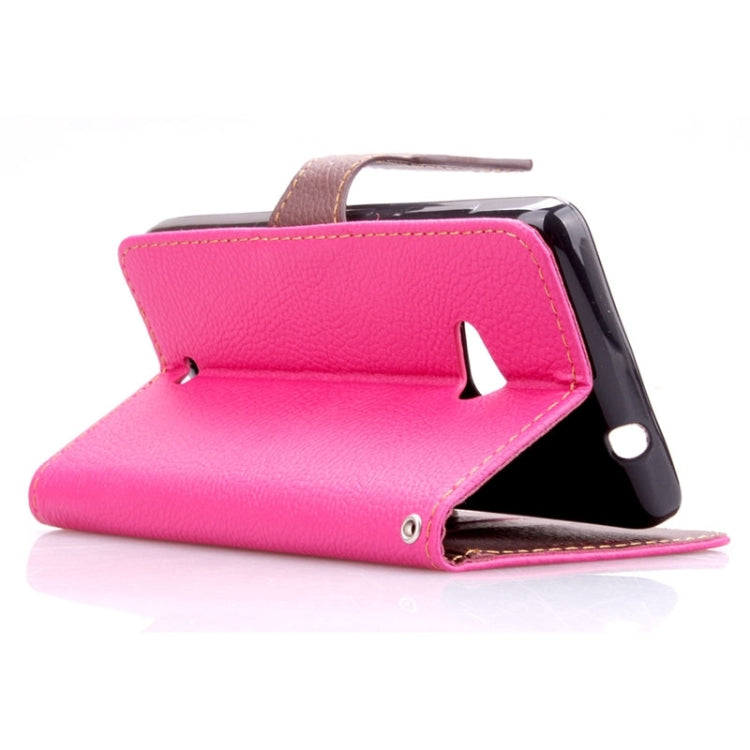 Leaf Magnetic Snap Litchi Texture Horizontal Flip Leather Case with Card Slots & Holder & Lanyard for Microsoft Lumia 535